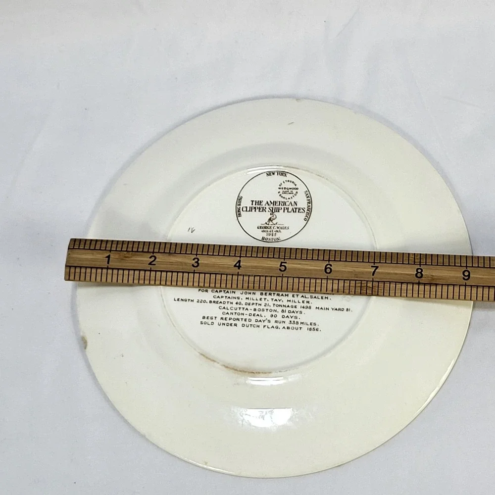 Wedgwood American Clipper Ship Plate Witch of the Wave George C Wales 1951 FLAWS
